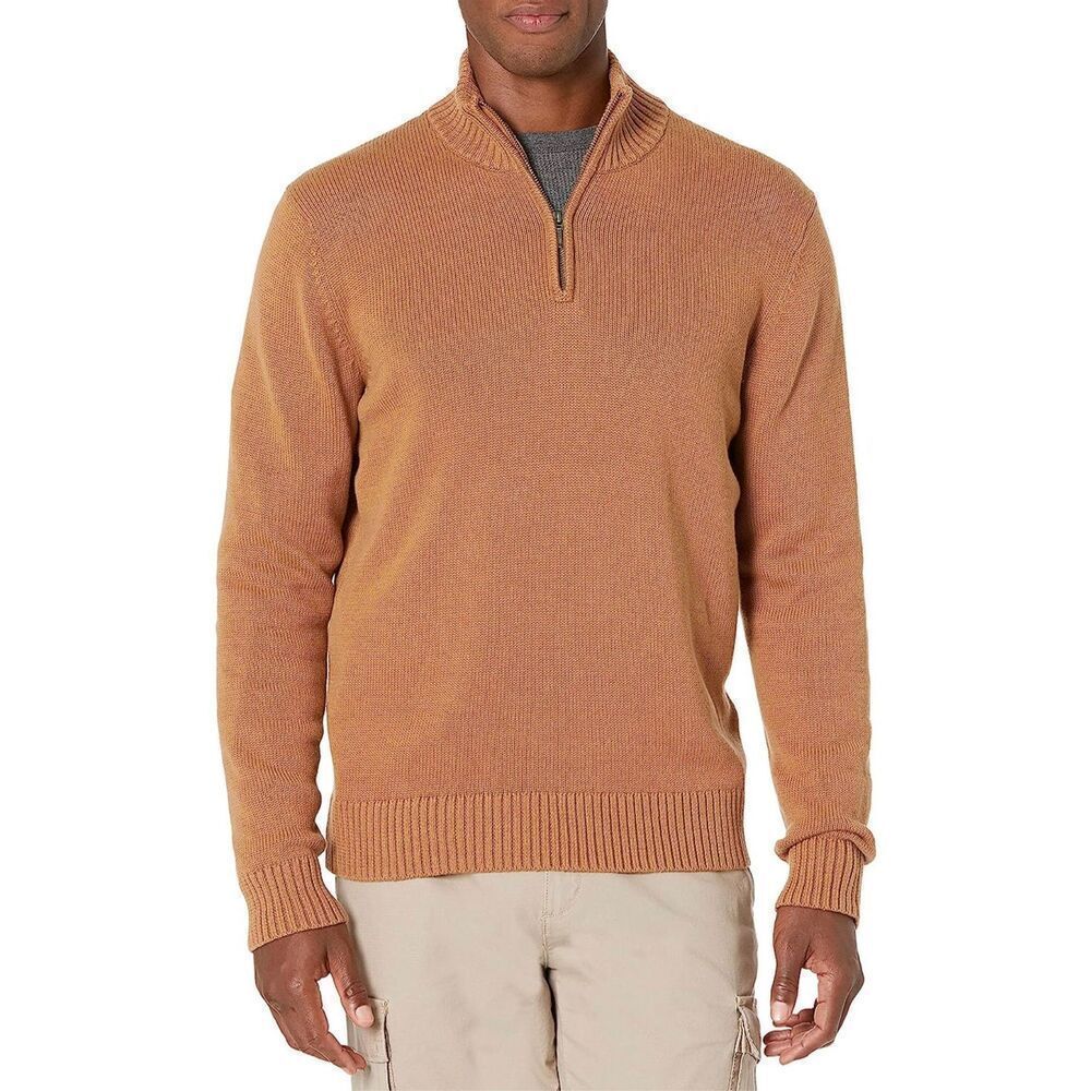 NEW Goodthreads Men's Soft Cotton Quarter-Zip Sweater L